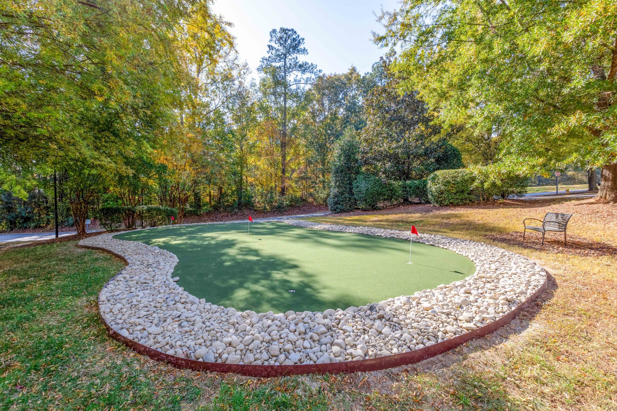 The Greens at Tryon Apartments in Raleigh NC Putting Green Outdoor Amenity